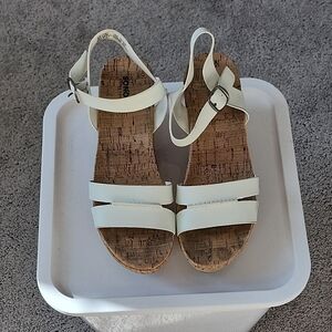 Sonoma Cream Strappy Sandals with Cork Sole